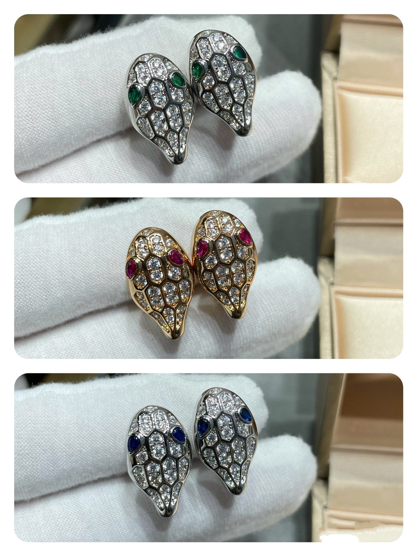 [⭐Luxery]SERPENT DIAMOND STUD EARRINGS