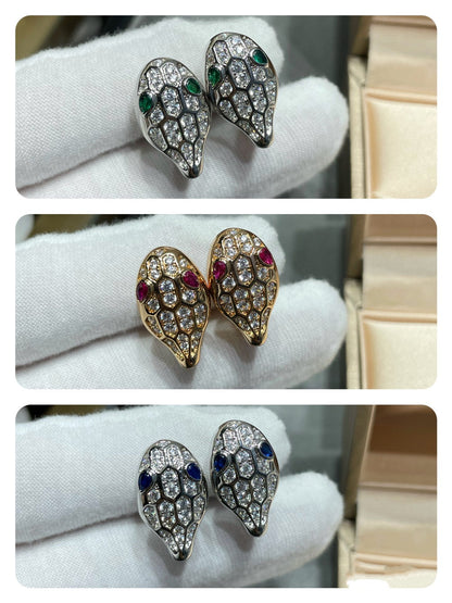 [⭐Luxery]SERPENT DIAMOND STUD EARRINGS
