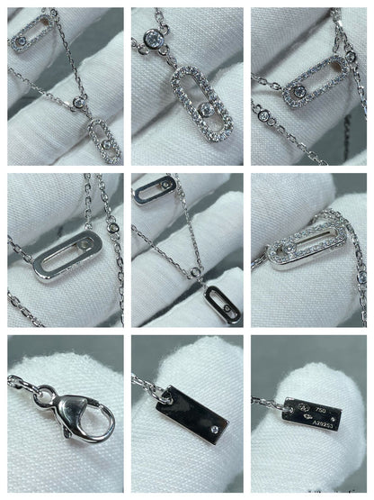 [⭐Luxery]MOVE 2 ROW DIAMOND NECKLACE
