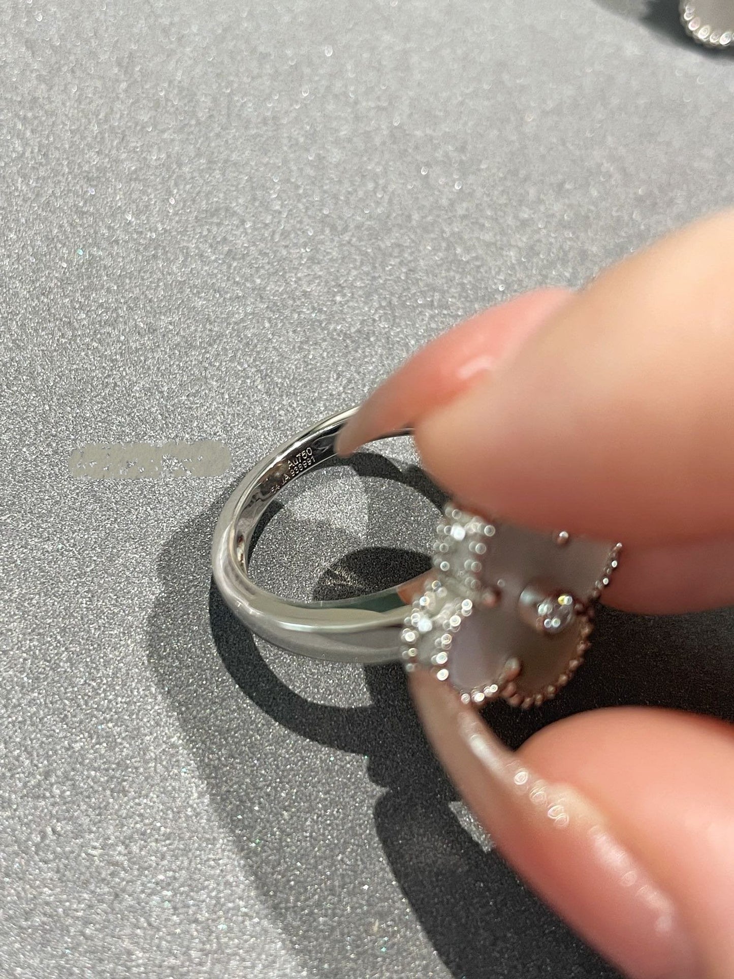 [⭐Luxery]CLOVER SILVER MOP DIAMOND RING
