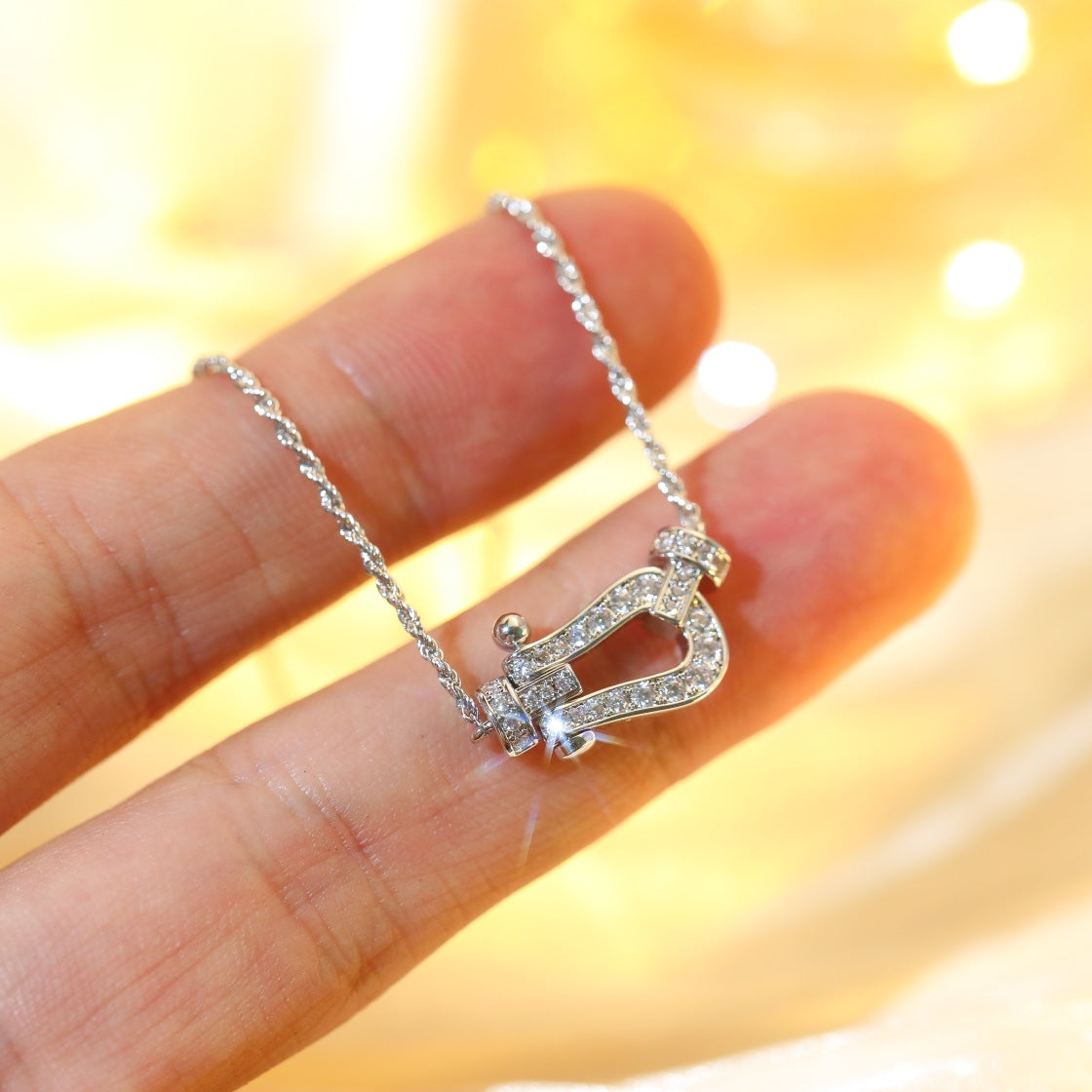 [⭐Luxery]FORCE 10 DIAMOND SILVER NECKLACE MINI MODEL