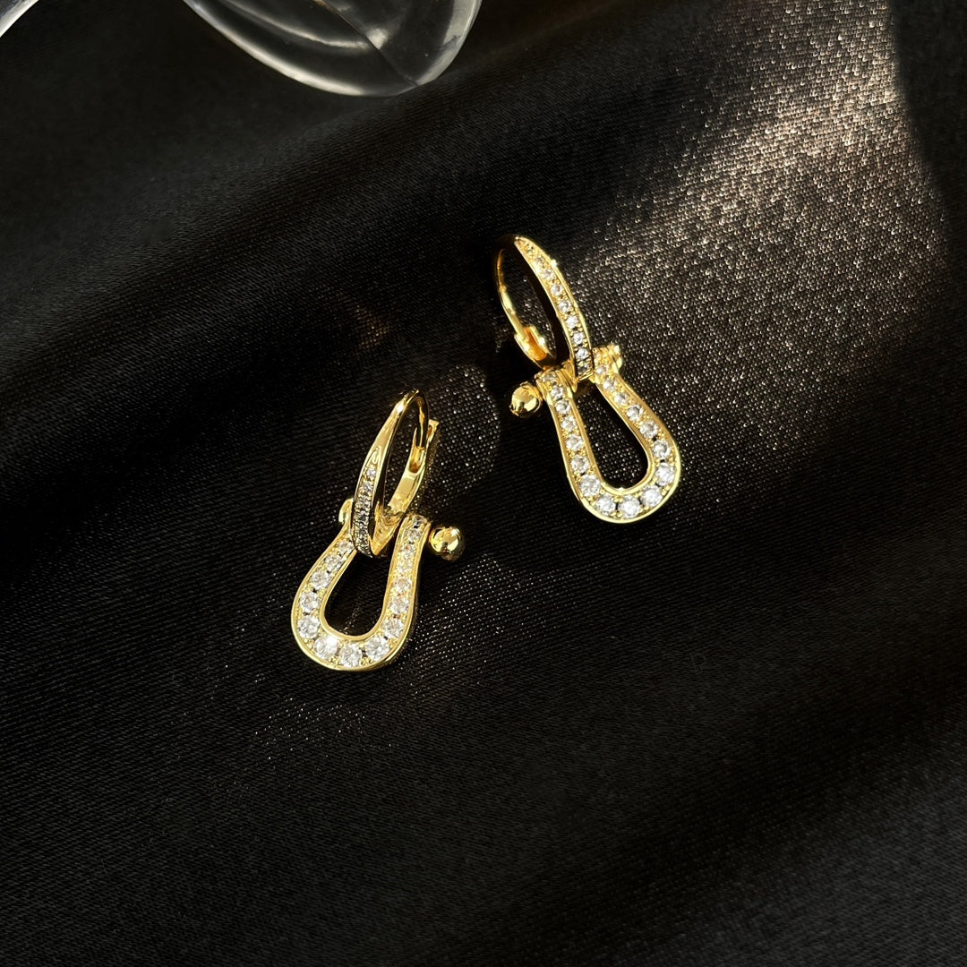 [⭐Luxery]FORCE 10 FULL DIAMOND DROP EARRINGS MEDIUM MODEL
