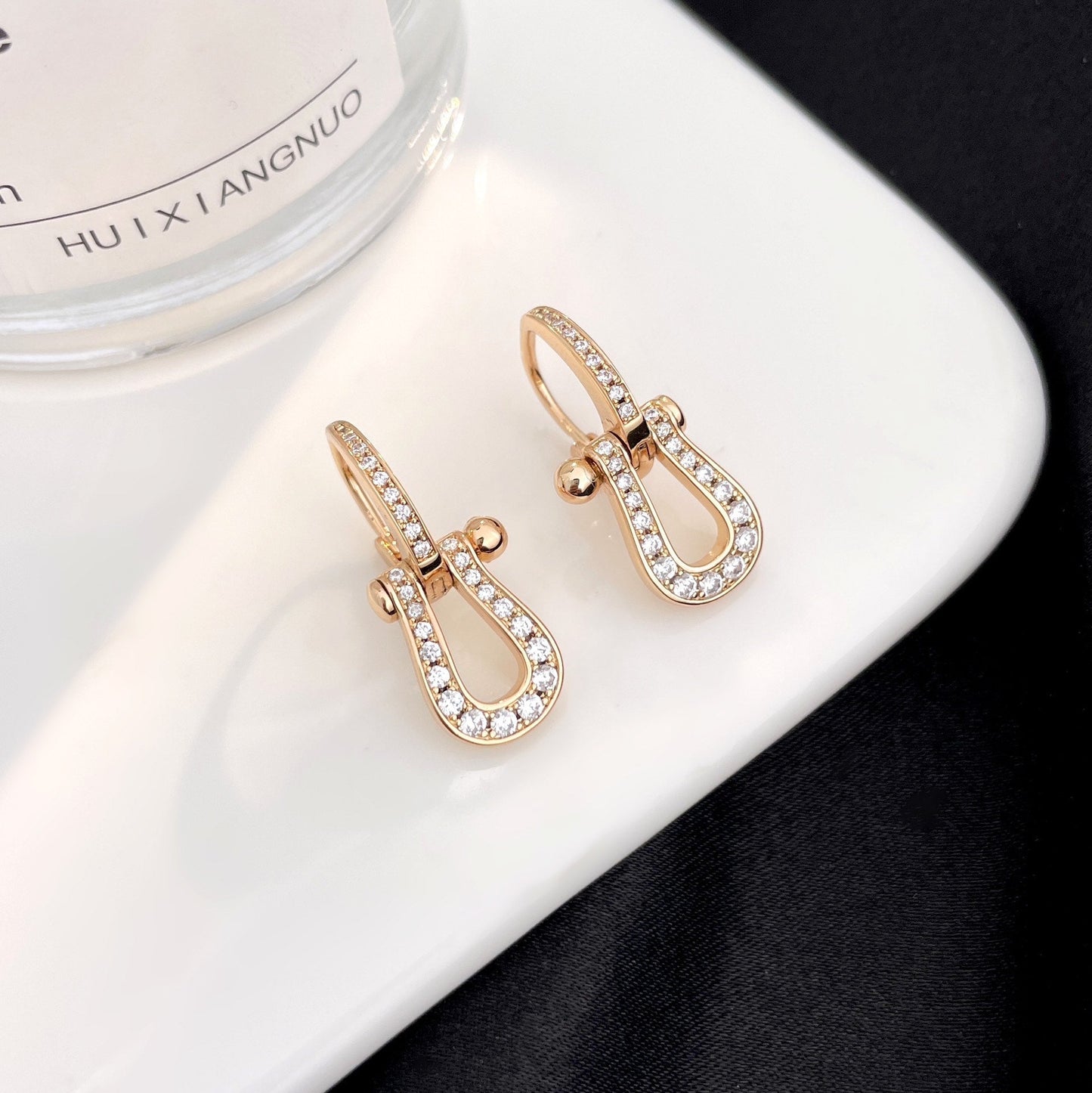 [⭐Luxery]FORCE 10 FULL DIAMOND DROP EARRINGS MEDIUM MODEL