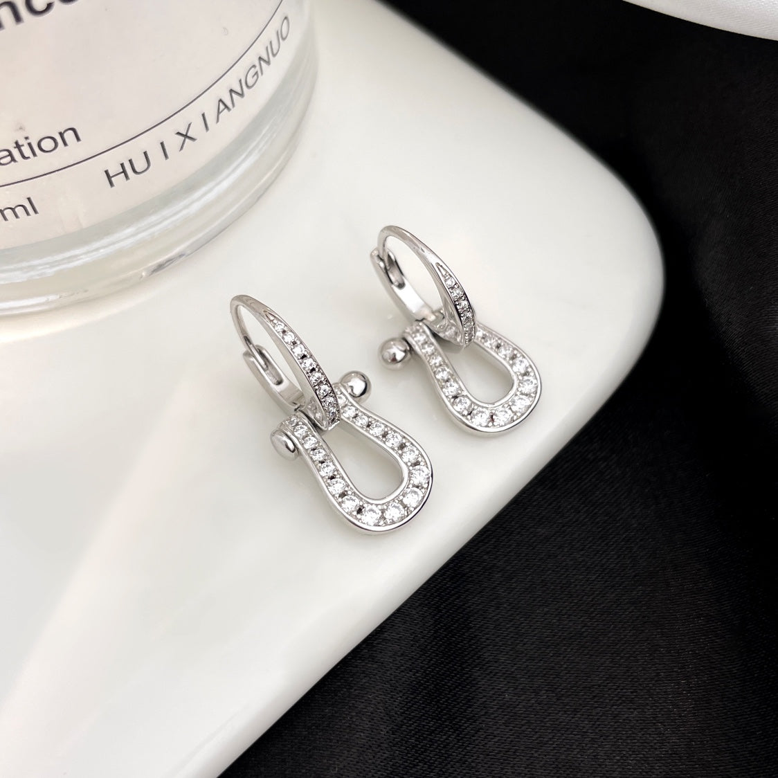 [⭐Luxery]FORCE 10 FULL DIAMOND DROP EARRINGS MEDIUM MODEL
