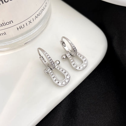 [⭐Luxery]FORCE 10 FULL DIAMOND DROP EARRINGS MEDIUM MODEL