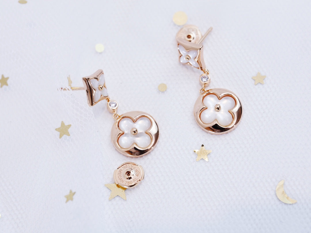 [⭐Luxery]STAR AND SUN PINK GOLD MOP DROP EARRINGS