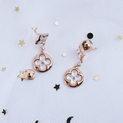 [⭐Luxery]STAR AND SUN PINK GOLD MOP DROP EARRINGS