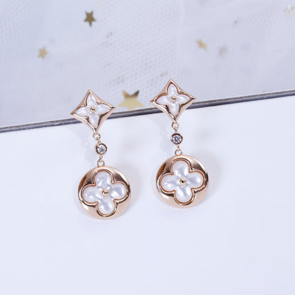 [⭐Luxery]STAR AND SUN PINK GOLD MOP DROP EARRINGS