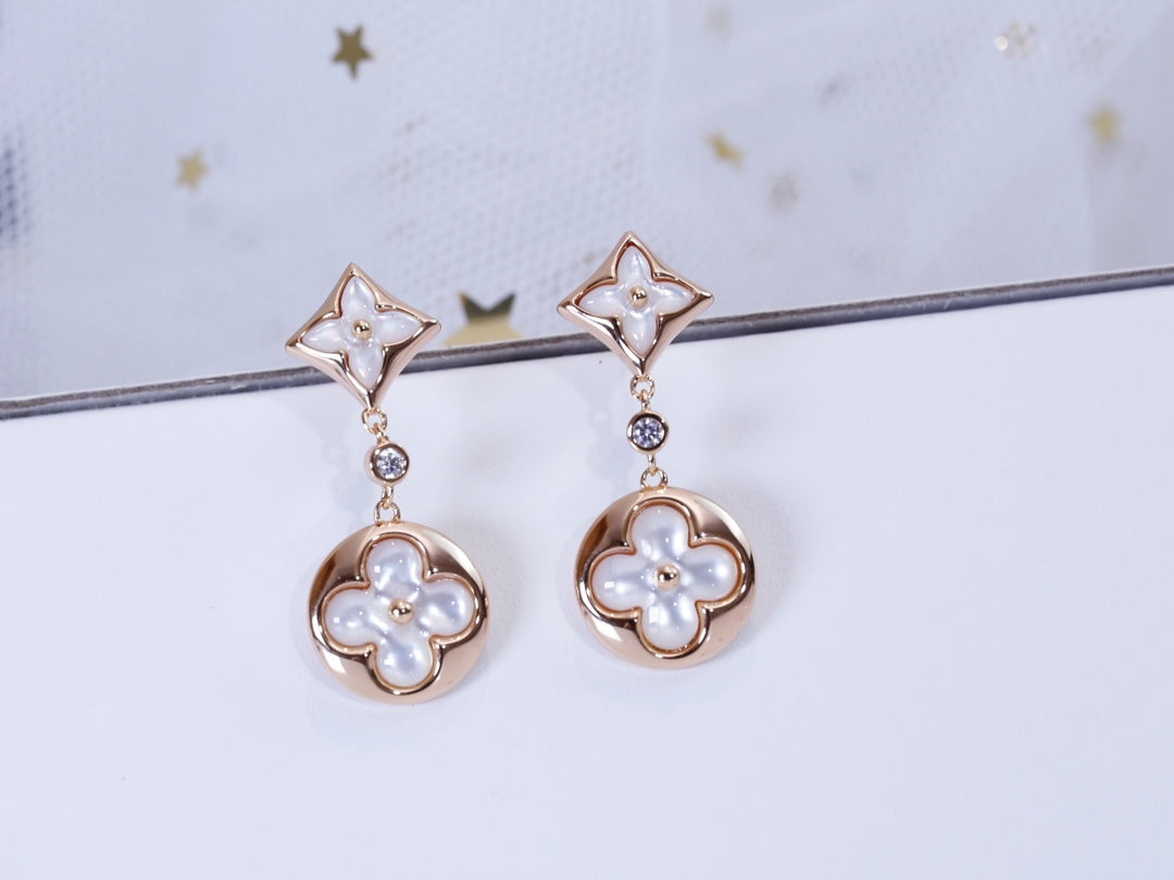[⭐Luxery]STAR AND SUN PINK GOLD MOP DROP EARRINGS