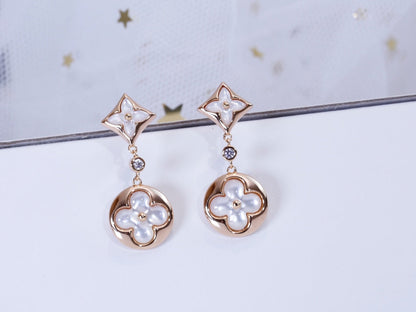 [⭐Luxery]STAR AND SUN PINK GOLD MOP DROP EARRINGS