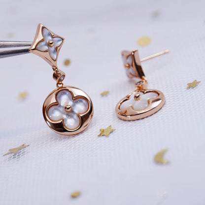 [⭐Luxery]STAR AND SUN PINK GOLD MOP DROP EARRINGS