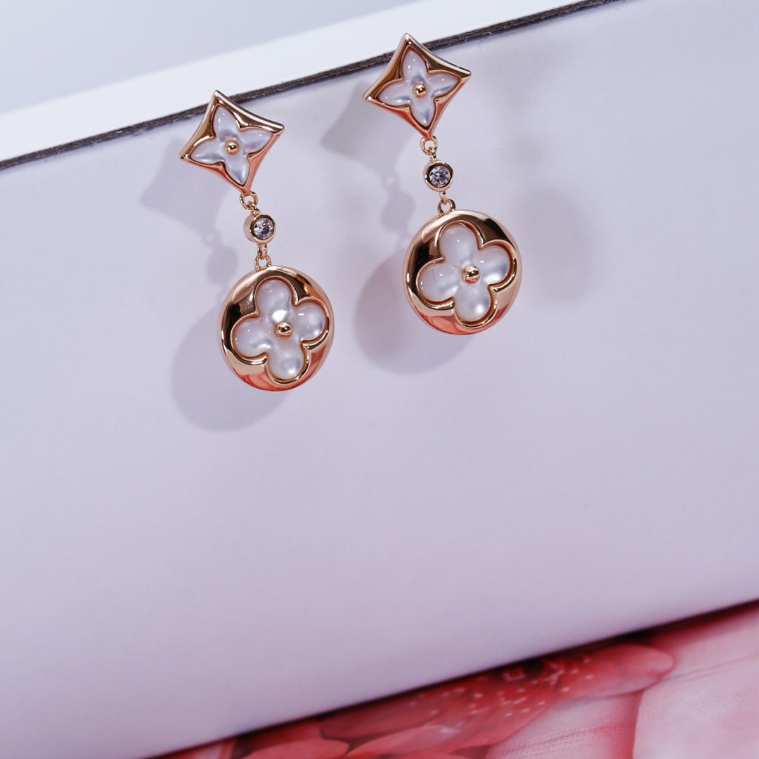[⭐Luxery]STAR AND SUN PINK GOLD MOP DROP EARRINGS