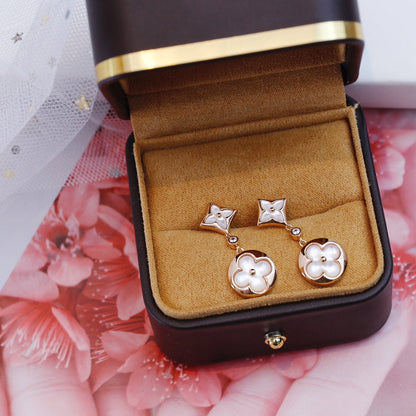 [⭐Luxery]STAR AND SUN PINK GOLD MOP DROP EARRINGS
