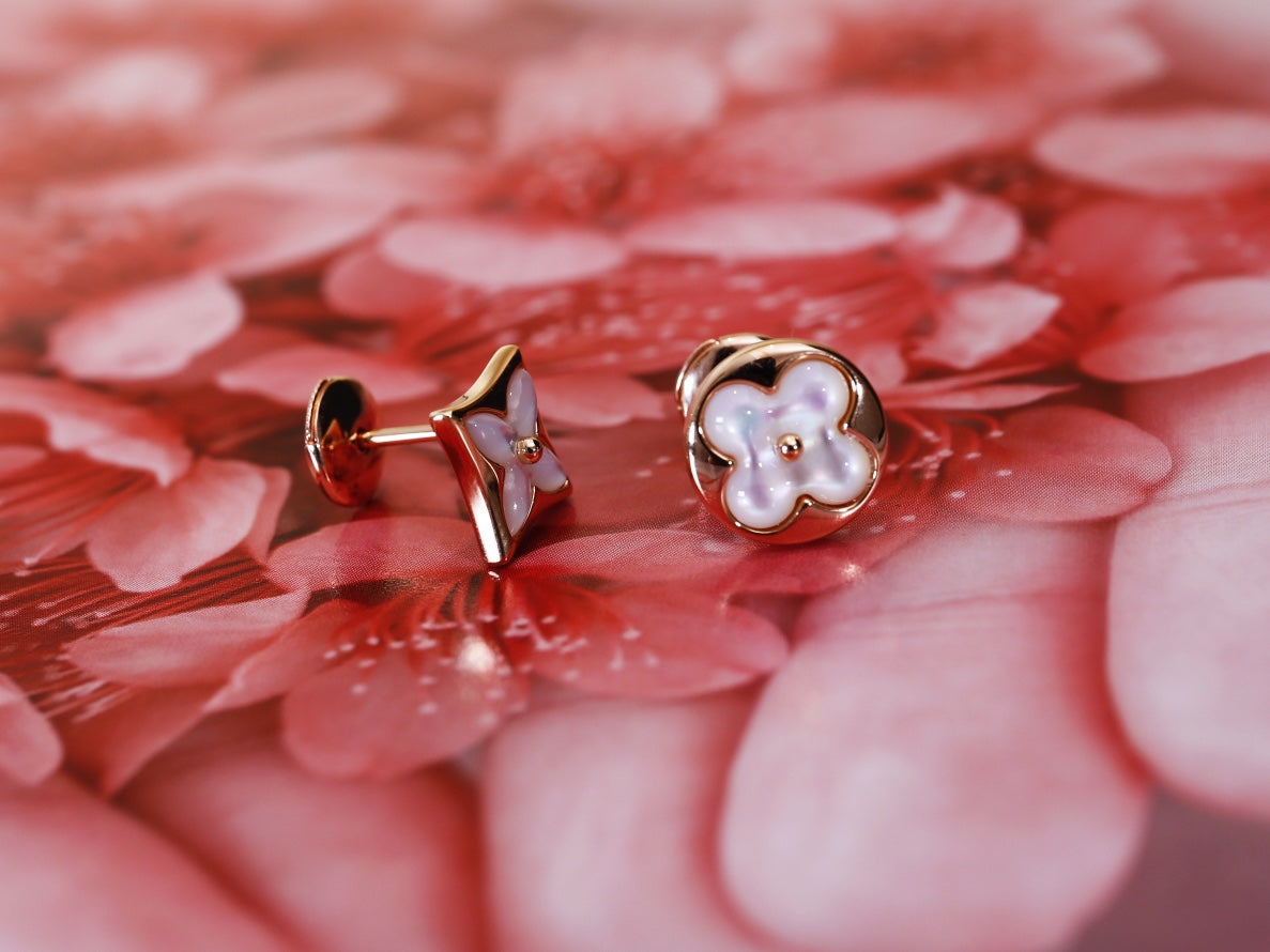 [⭐Luxery]STAR AND SUN PINK GOLD MOP STUD EARRINGS