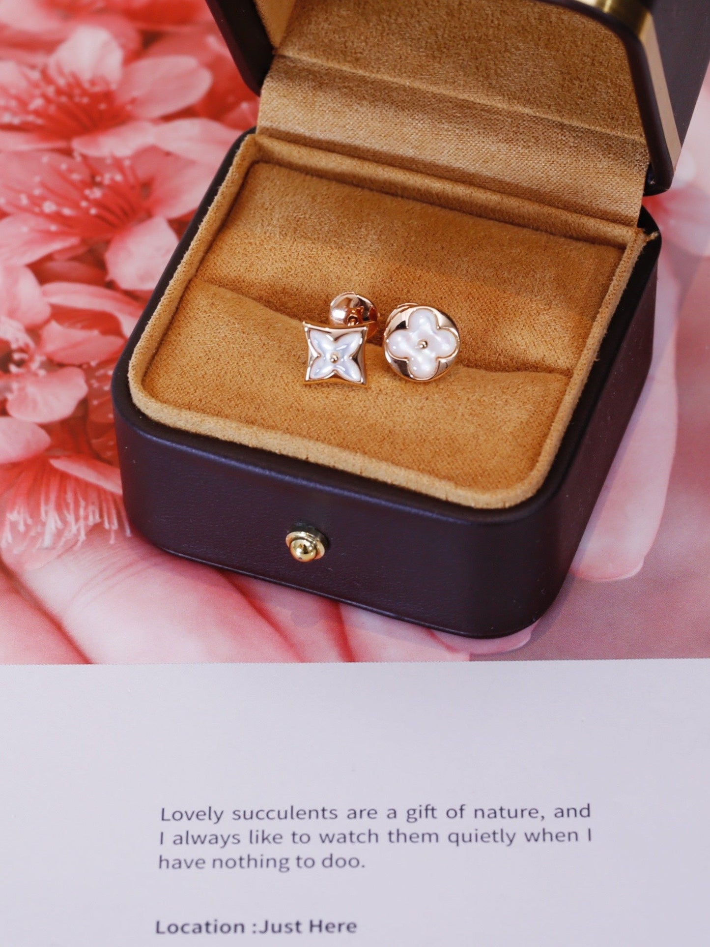 [⭐Luxery]STAR AND SUN PINK GOLD MOP STUD EARRINGS