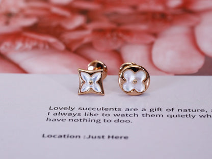 [⭐Luxery]STAR AND SUN PINK GOLD MOP STUD EARRINGS