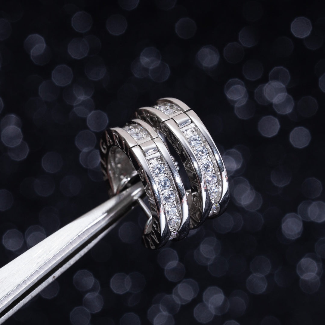 [⭐Luxery]ZERO 1 MINI SILVER DIAMOND EARRINGS