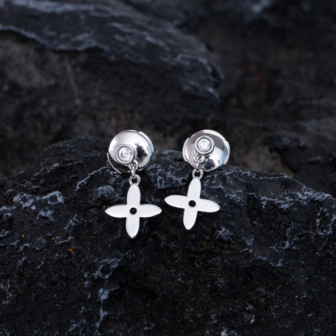 [⭐Luxery]VIDYLLE SILVER DIAMOND MINI DROP EARRINGS