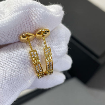 [⭐Luxery]LOVE DIAMOND GOLD HOOP EARRINGS