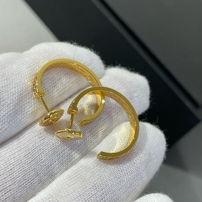 [⭐Luxery]LOVE DIAMOND GOLD HOOP EARRINGS