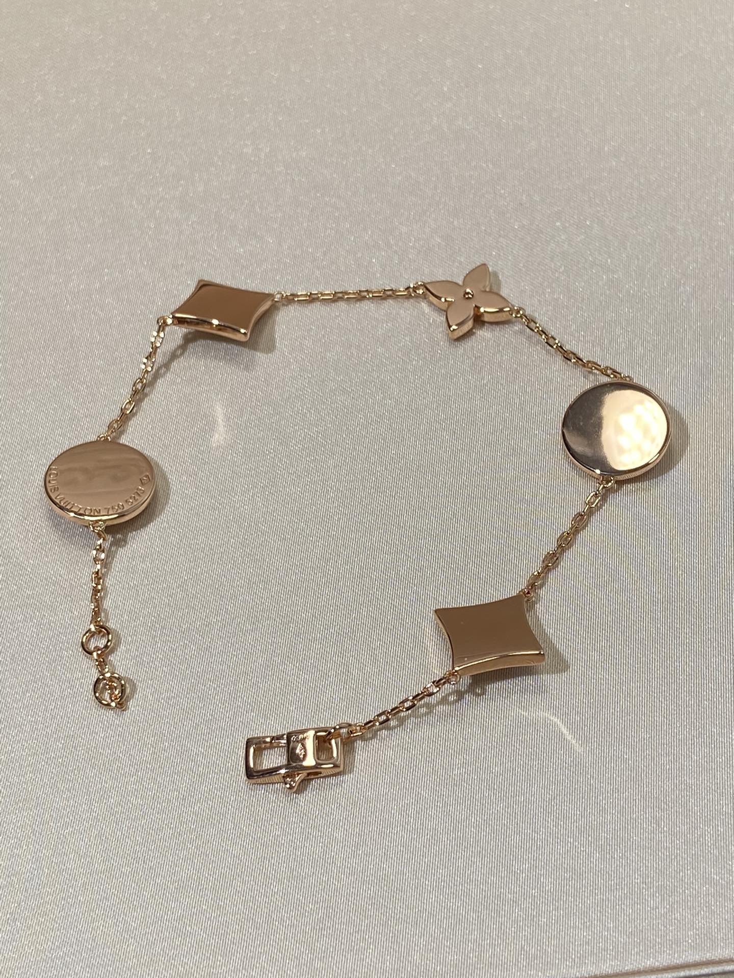 [⭐Luxery]STAR AND SUN 5 MOTIF MOP PINK GOLD BRACELET