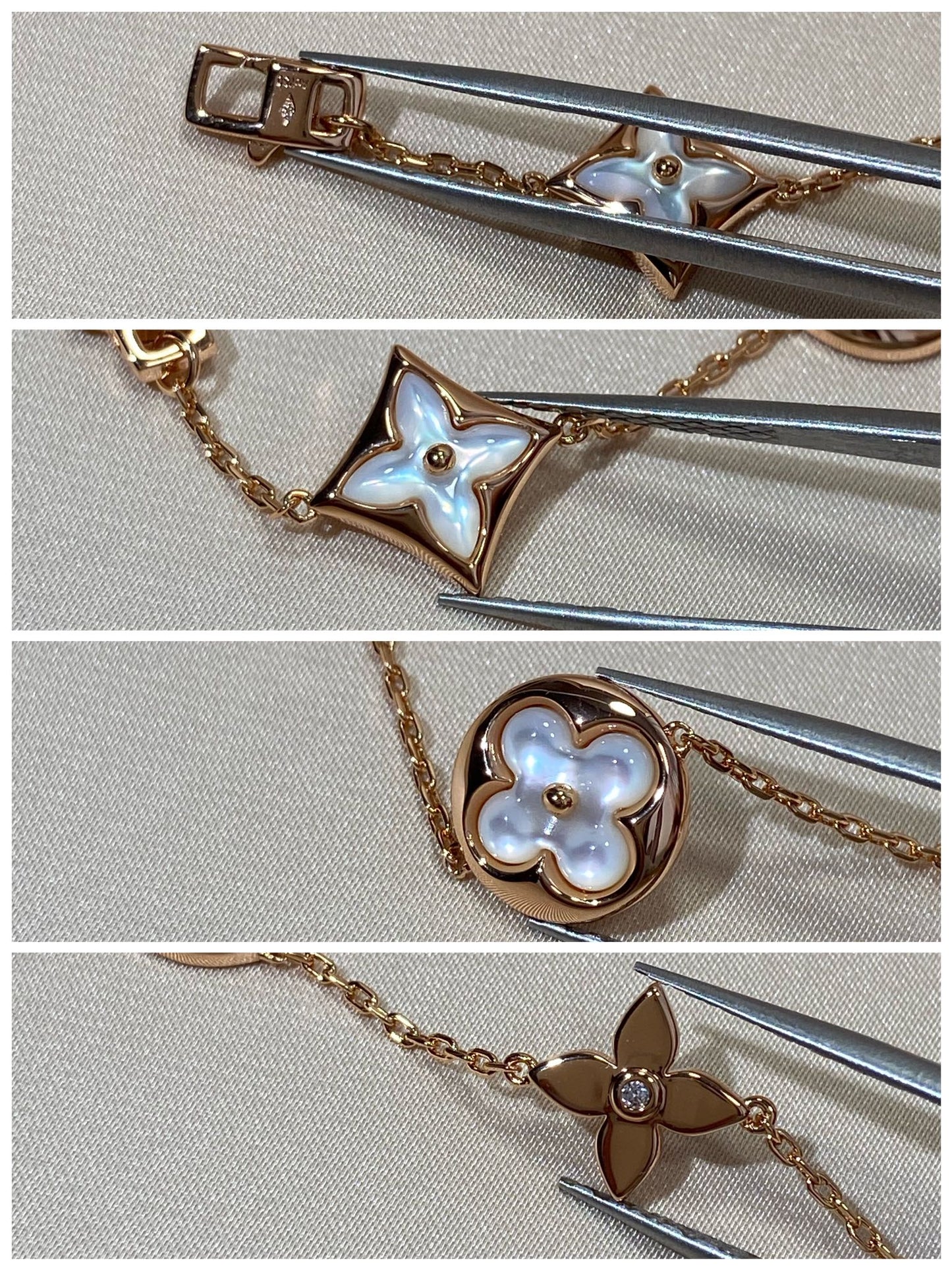 [⭐Luxery]STAR AND SUN 5 MOTIF MOP PINK GOLD BRACELET