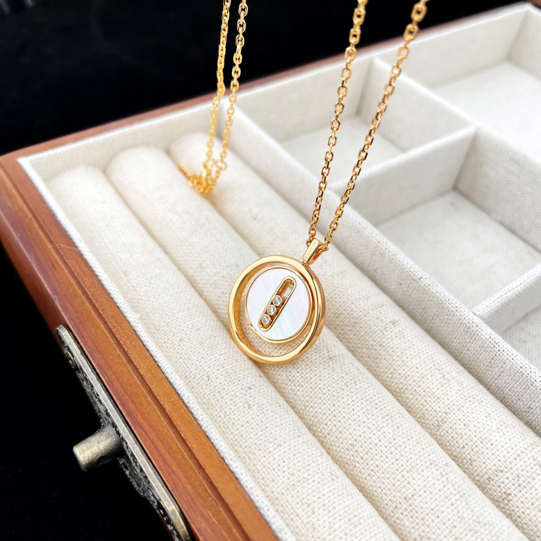 [⭐Luxery]Demo MOVE MOP PINK GOLD NECKLACE