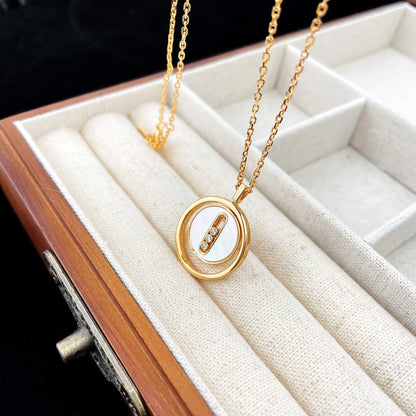 [⭐Luxery]Demo MOVE MOP PINK GOLD NECKLACE
