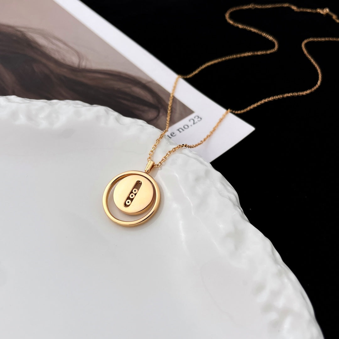 [⭐Luxery]Demo MOVE MOP PINK GOLD NECKLACE