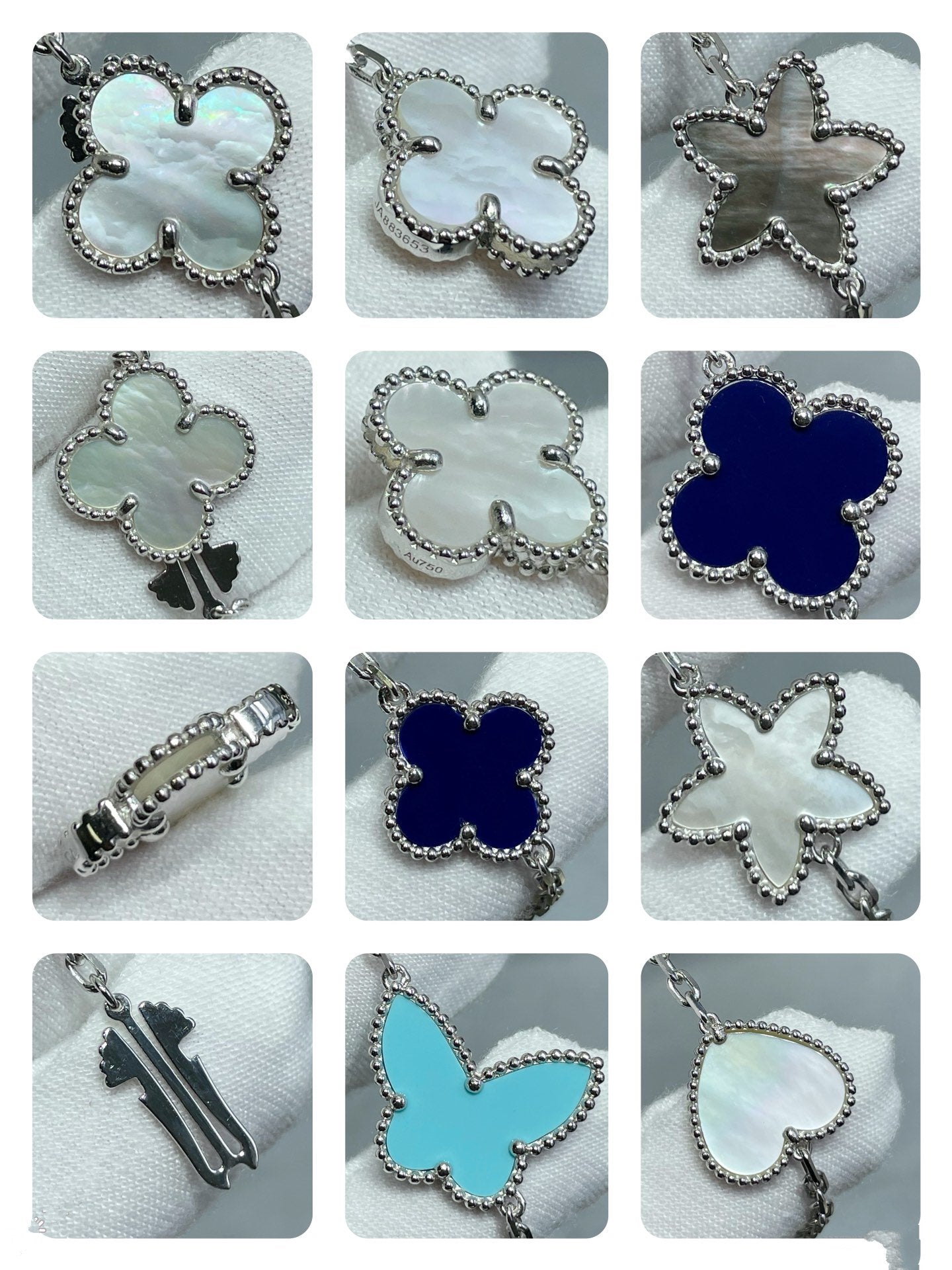 [⭐Luxery]LUCKY CLOVER SILVER 11 MOTIF NECKLACE