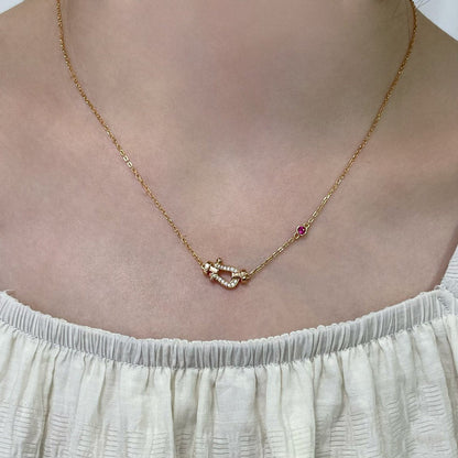 [⭐Luxery]FORCE 10 DIAMOND PINK GOLD NECKLACE
