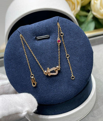 [⭐Luxery]FORCE 10 DIAMOND PINK GOLD NECKLACE