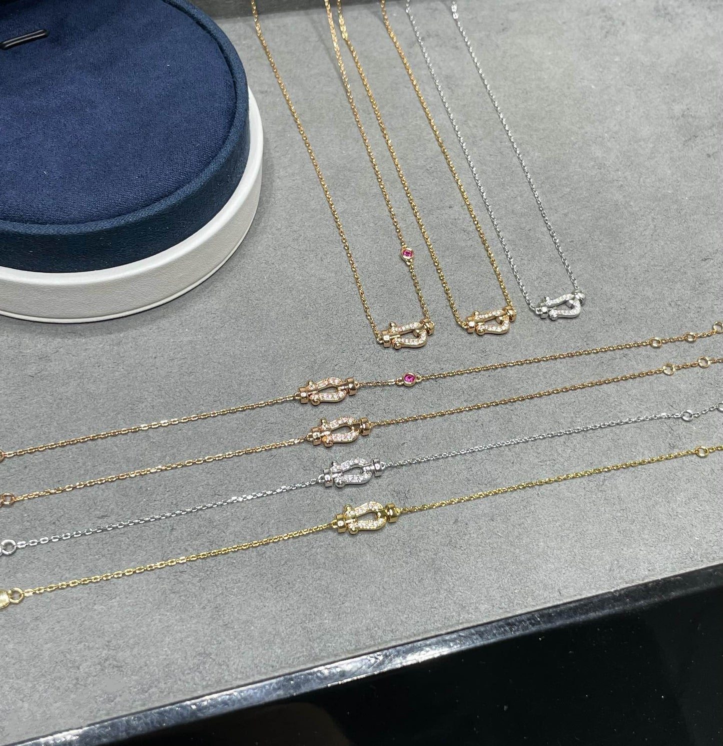 [⭐Luxery]FORCE 10 DIAMOND PINK GOLD NECKLACE