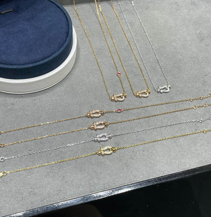 [⭐Luxery]FORCE 10 DIAMOND PINK GOLD NECKLACE