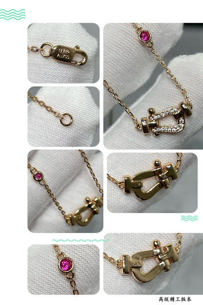 [⭐Luxery]FORCE 10 DIAMOND PINK GOLD NECKLACE
