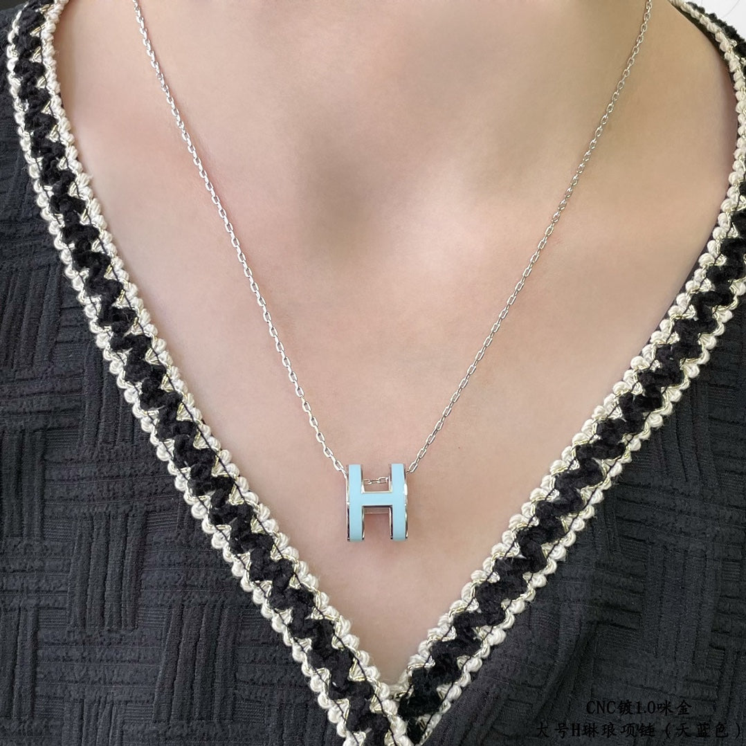 [⭐Luxery]POP H SKY BLUE NECKLACE