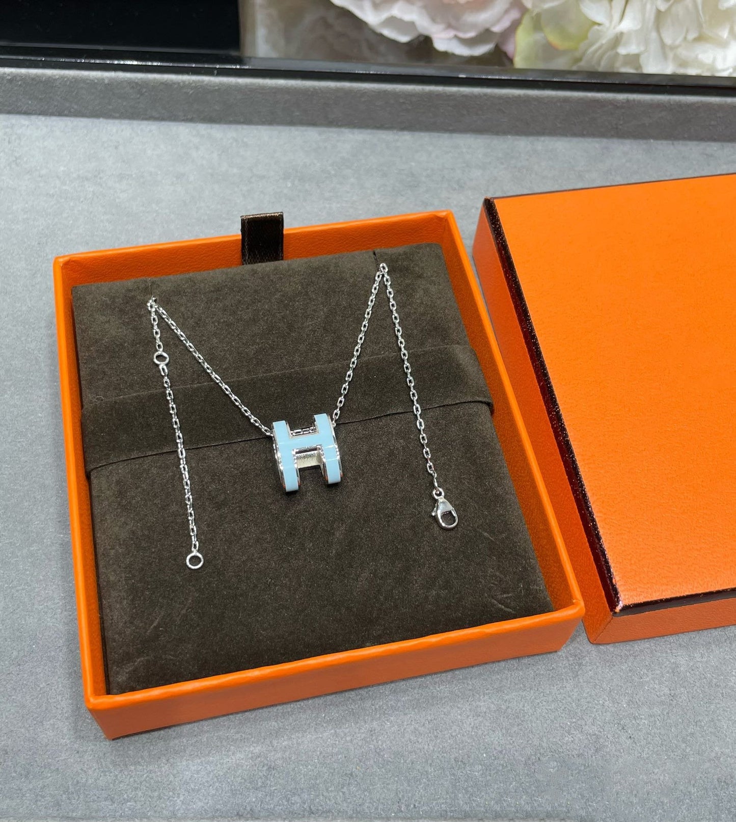 [⭐Luxery]POP H SKY BLUE NECKLACE