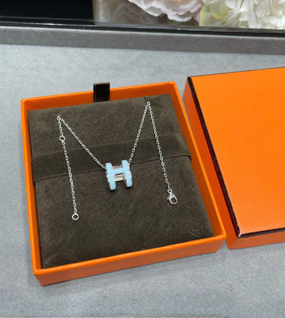 [⭐Luxery]POP H SKY BLUE NECKLACE