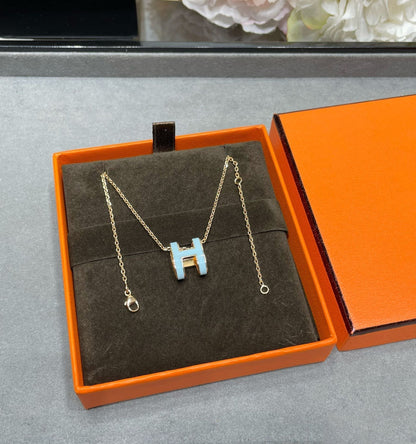 [⭐Luxery]POP H SKY BLUE NECKLACE
