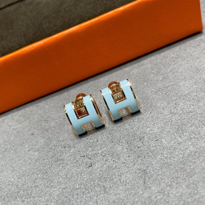 [⭐Luxery]POP H SKY BLUE STUD EARRINGS