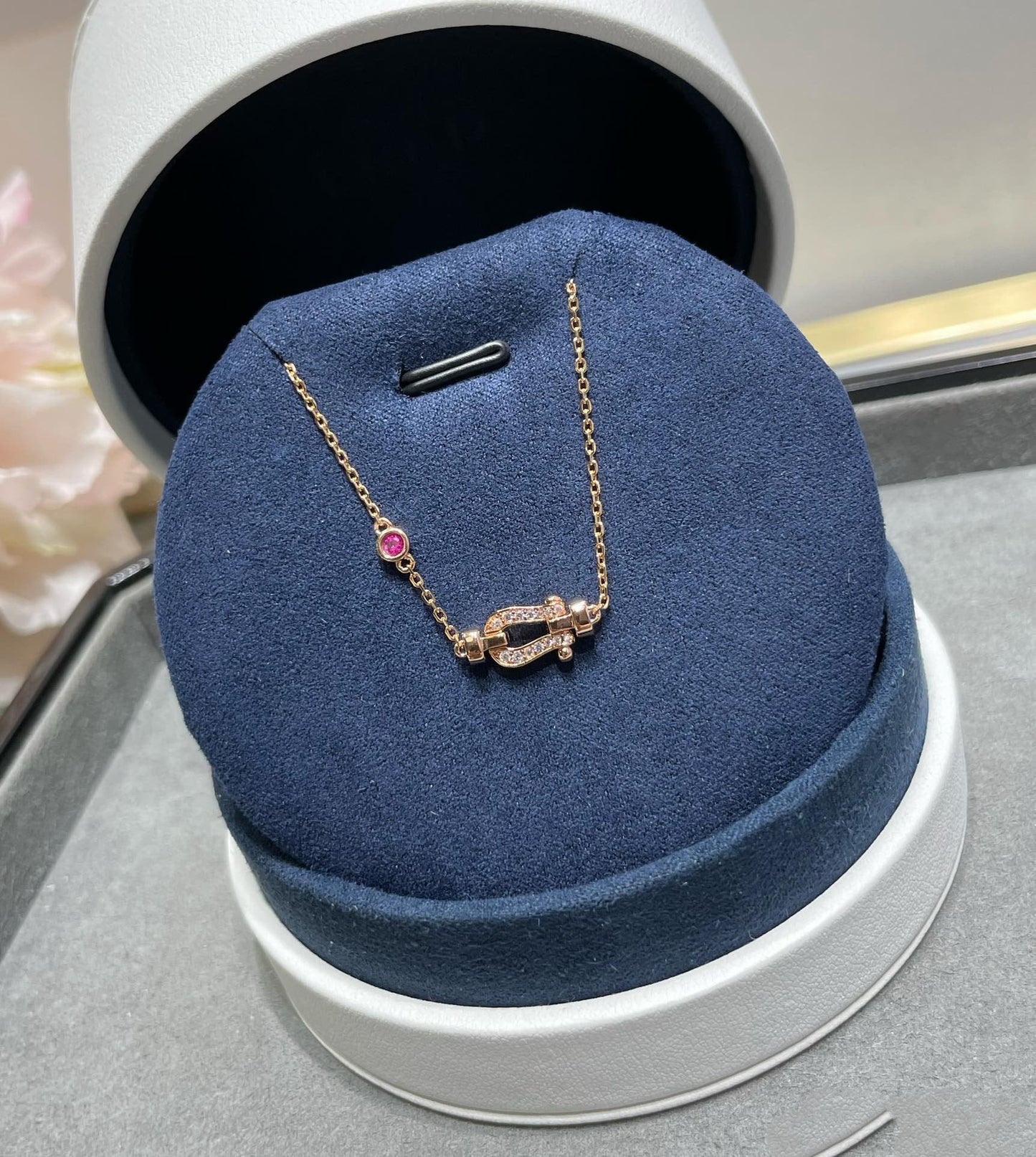 [⭐Luxery]FORCE 10 DIAMOND CHAIN LINK PINK GOLD BRACELET