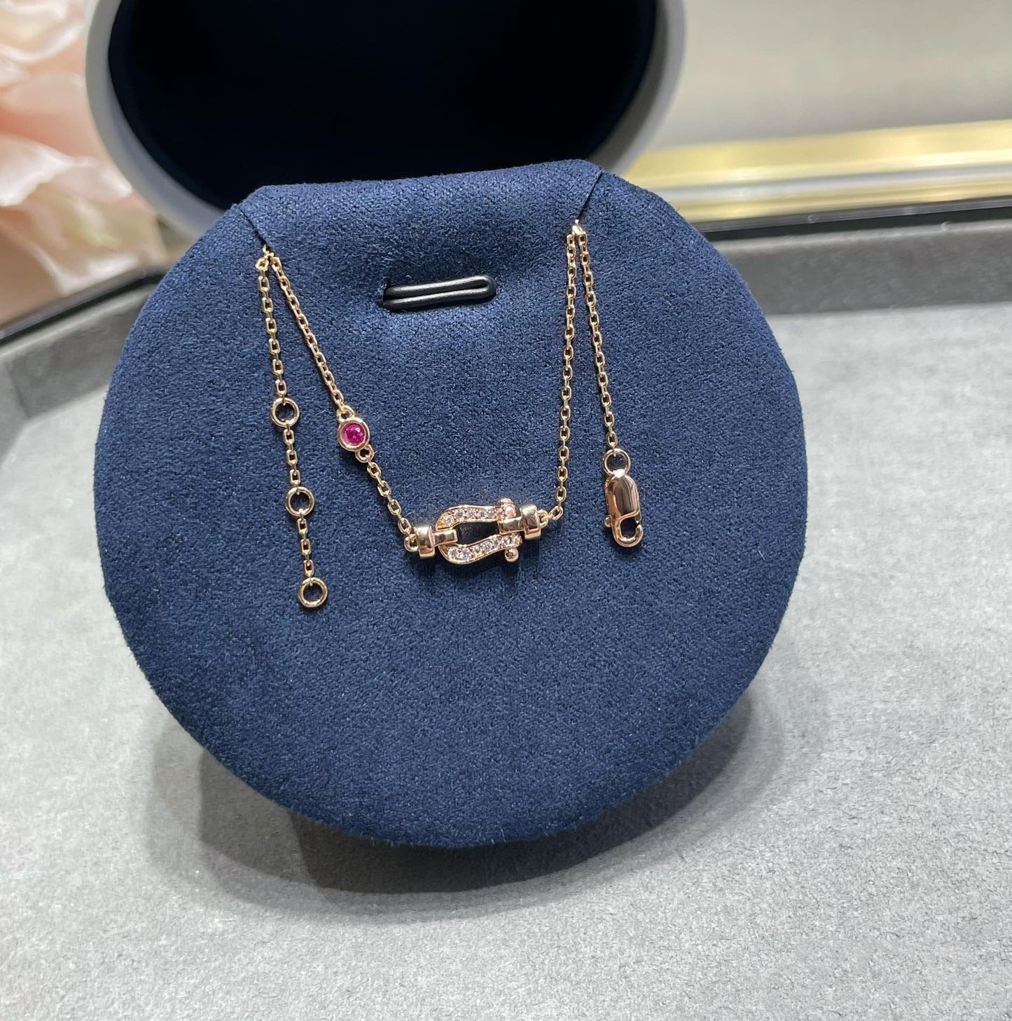 [⭐Luxery]FORCE 10 DIAMOND CHAIN LINK PINK GOLD BRACELET