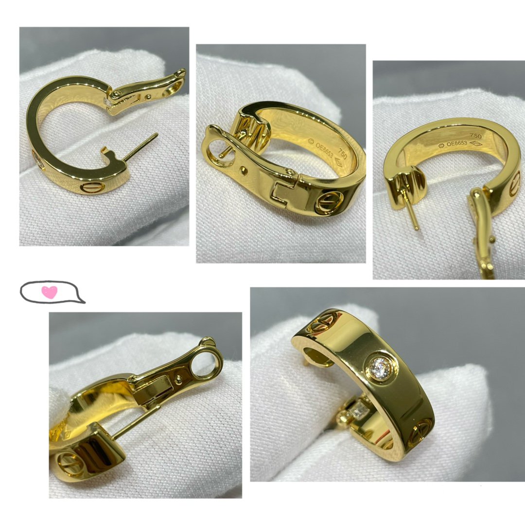 [⭐Luxery]LOVE 5.5MM 1 DIAMOND EARRINGS