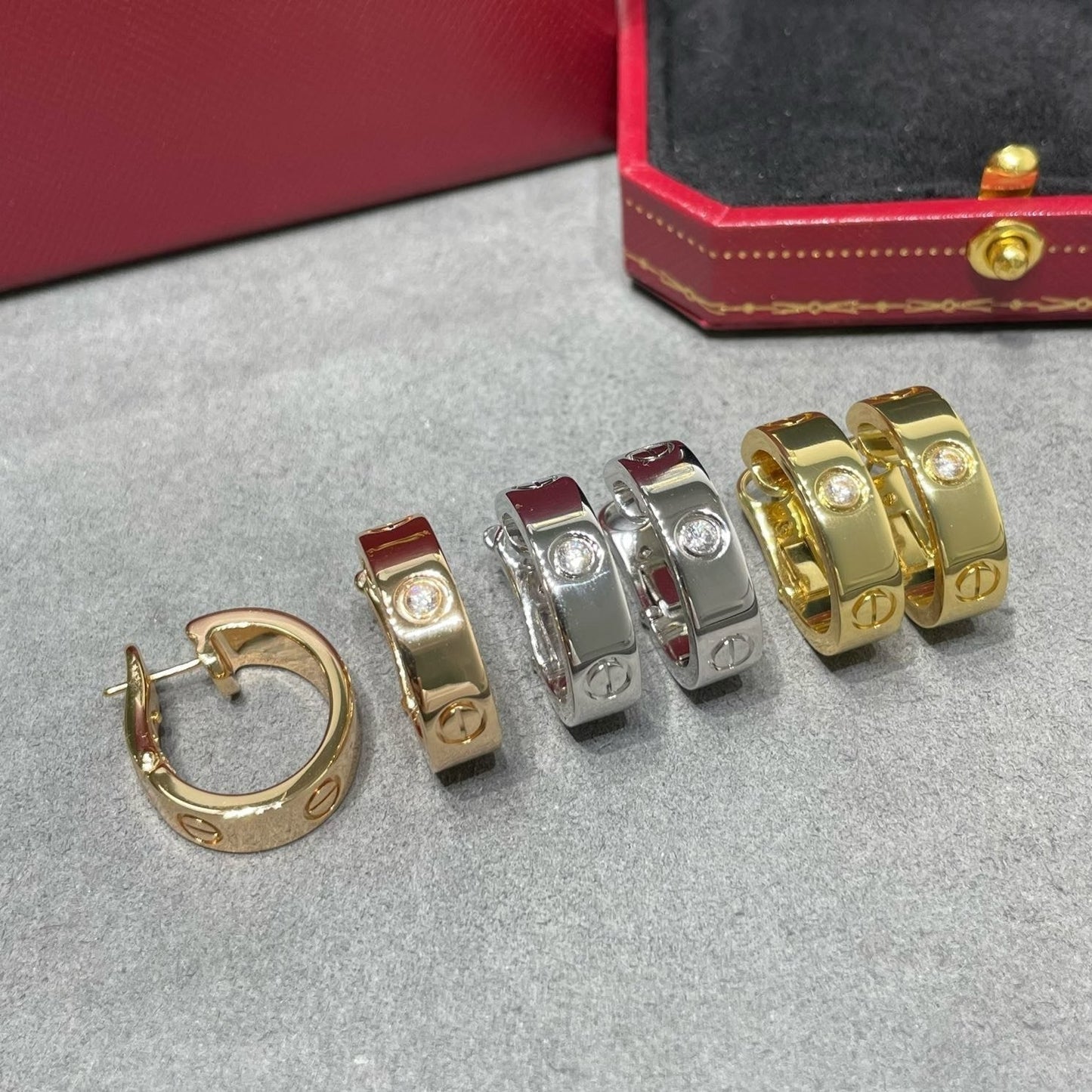 [⭐Luxery]LOVE 5.5MM 1 DIAMOND EARRINGS