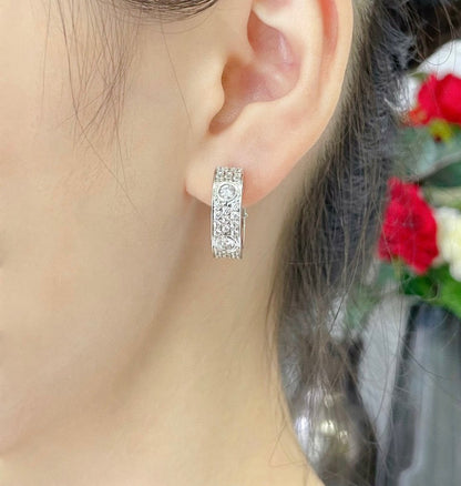 [⭐Luxery]LOVE 5.5MM DIAMOND PAVED EARRINGS