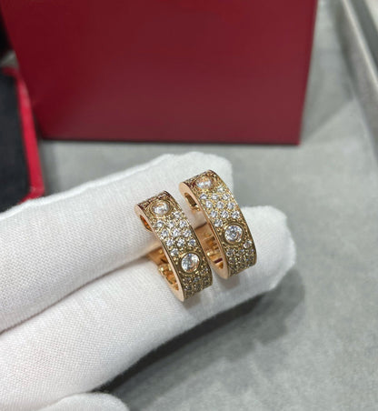 [⭐Luxery]LOVE 5.5MM DIAMOND PAVED EARRINGS