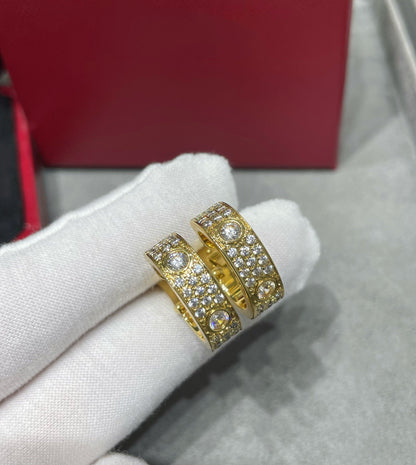[⭐Luxery]LOVE 5.5MM DIAMOND PAVED EARRINGS