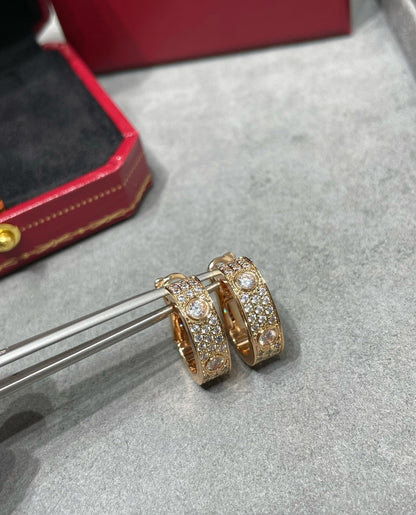 [⭐Luxery]LOVE 5.5MM DIAMOND PAVED EARRINGS