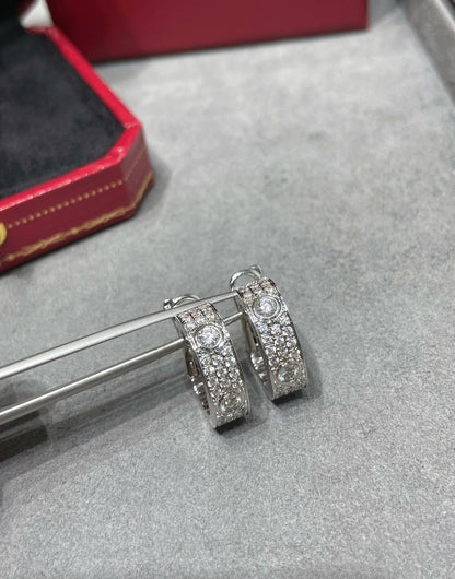 [⭐Luxery]LOVE 5.5MM DIAMOND PAVED EARRINGS