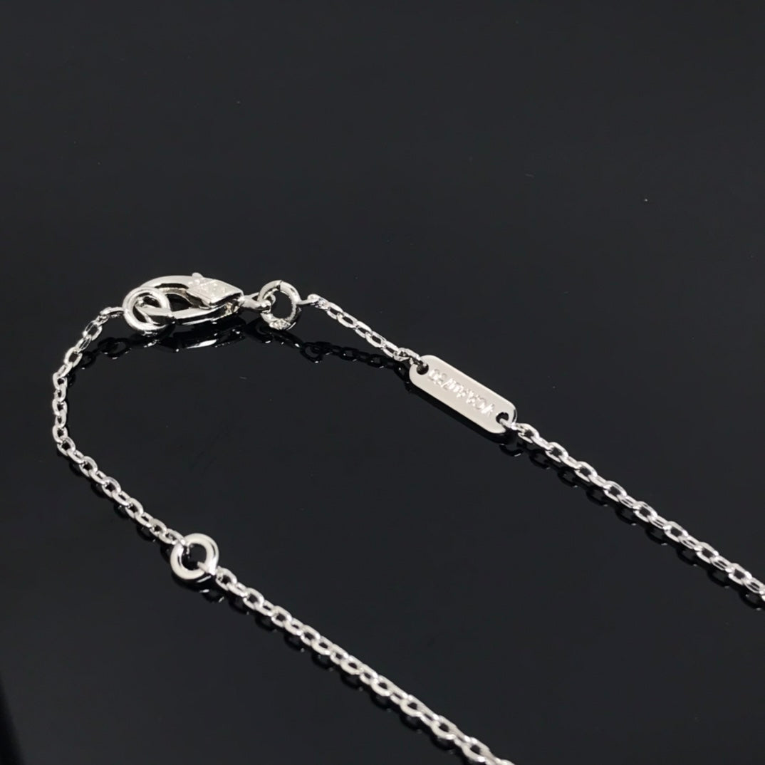 [⭐Luxery]CLOVER PIETERSITE SILVER LONG NECKLACE